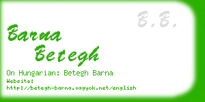 barna betegh business card